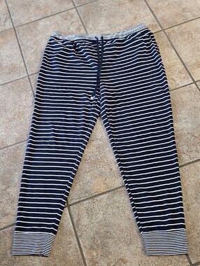 Lauren Ralph  Lauren Navy and White Striped Mens Lounge Pants Size XL Black Labe